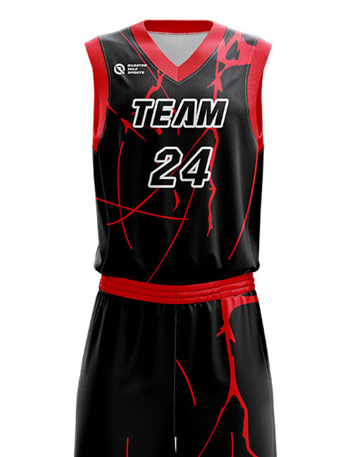 red and black basketball jersey