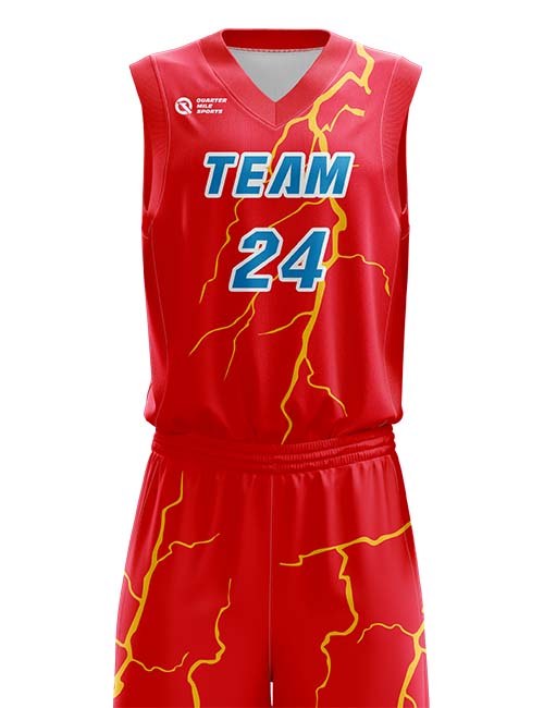 Custom Sublimated Basketball Jersey - Red Challenger